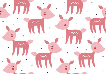 Animal baby pattern with deer.