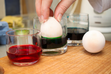 Dying of the eggs for Easter