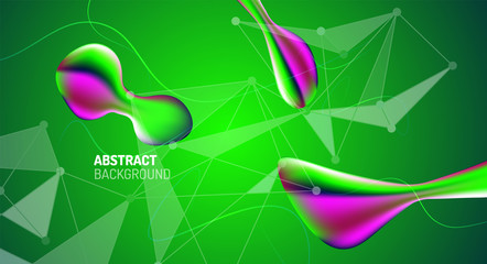Fluid gradients, abstract liquid bubble shapes background