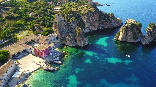 Beautiful lagoon and beach from above