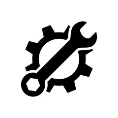 wrench and gear icon vector trendy design template