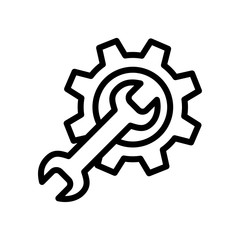 wrench and gear icon vector trendy design template