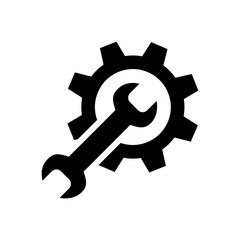 wrench and gear icon vector trendy design template