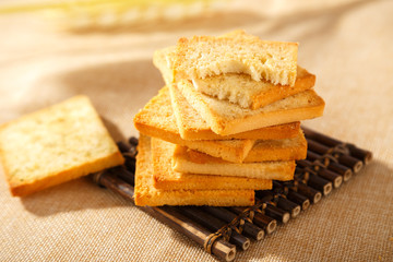 Baked steamed bread slice