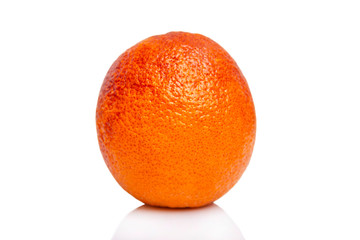 Juicy red Sicilian orange. Healthy eating and vegetarianism. Isolated on a white background.
