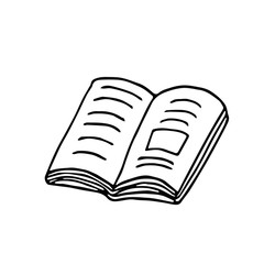 book open single element hand drawn in doodle scandinavian minimalism monochrome style. icon, sticker, textbook, school, learning, reading, hobby leisure