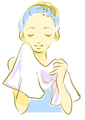 女性　洗顔　ナチュラル