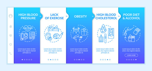 Cardiovascular disease causes onboarding vector template