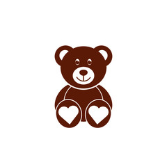 Obraz na płótnie Canvas Teddy Bear with hearts icon flat style illustration for web