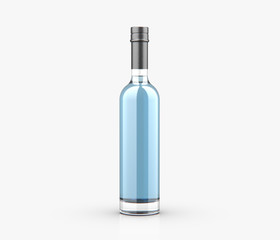 Blank Gin bottle. Liquor drink mockup.