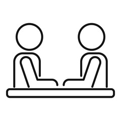 Office job interview icon. Outline office job interview vector icon for web design isolated on white background