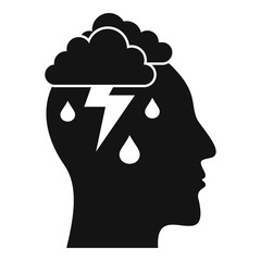Mind thunderstorm icon. Simple illustration of mind thunderstorm vector icon for web design isolated on white background
