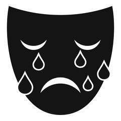Crying man face icon. Simple illustration of crying man face vector icon for web design isolated on white background