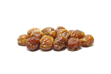 A group of sukkari dates (kurma sukari) isolated on white background, perfect for breakfasting during ramadan