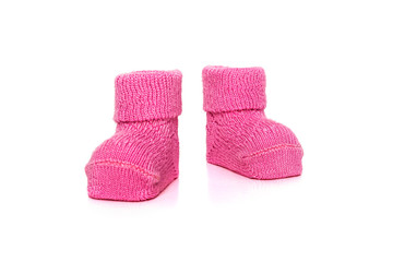 Children's pink shoes isolated