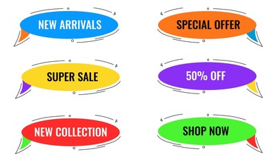 Memphis style flat pastel design special sale offer banner design