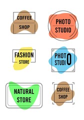 minimalis logo for fashion store, coffee shop, photo studio and natural store