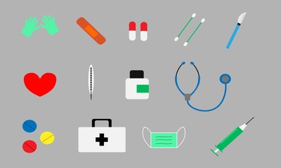 pharmacy tools icon set vector illustration