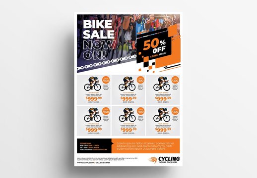 Cycling Shop Poster Layout with Product Grid Layout