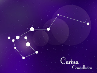 Fototapeta na wymiar Carina constellation. Starry night sky. Cluster of stars, galaxy. Deep space. Vector illustration