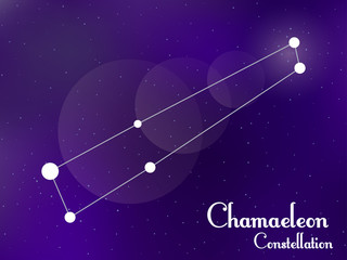 Obraz na płótnie Canvas Chamaeleon constellation. Starry night sky. Cluster of stars, galaxy. Deep space. Vector illustration