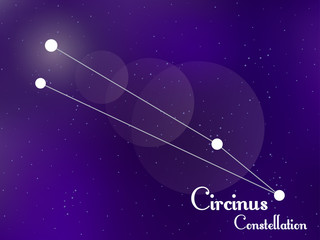 Obraz na płótnie Canvas Circinus constellation. Starry night sky. Cluster of stars, galaxy. Deep space. Vector illustration