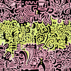 Pattern, in purple and yellow