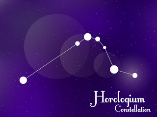 Obraz na płótnie Canvas Horologium constellation. Starry night sky. Cluster of stars, galaxy. Deep space. Vector illustration