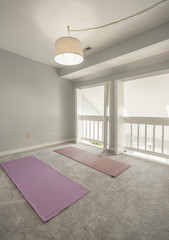 Home yoga room in loft space
