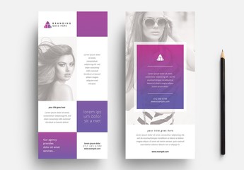 Stylish Rack Card Layout with Purple Gradients