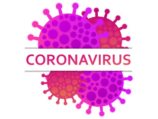 Coronavirus disease COVID-19, middle east respiratory syndrome. Banner with bacteria on a white background. Vector illustration