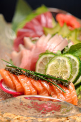 Salmon Yellowtail and Tuna Sashimi
