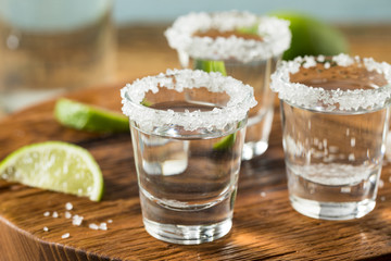 Alcoholic Tequila Shots with Lime