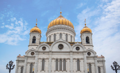 Fototapeta na wymiar The Cathedral of Christ the Saviour or Savior is a Russian Orthodox church in Moscow, Russia