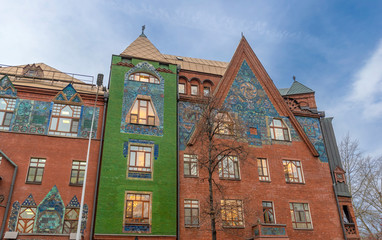 Moscow, Russia. Fairy-tale House of Pertsova (DOM PERTSOVOY) , art nouveau building, constructed by the architects Schnaubert and Zhukov
