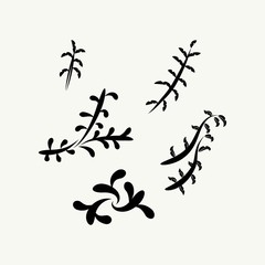 Variations of Floral Silhouette Ornament Designs