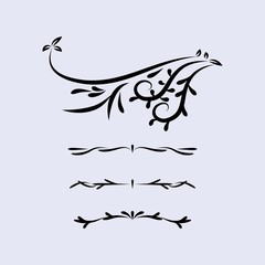 Variations of Floral Silhouette Ornament Designs