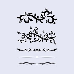 Variations of Floral Silhouette Ornament Designs