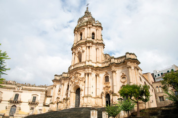 Fototapeta na wymiar Modica baroque cathedral of Saint George (San Giorgio) in Sicily, Italy