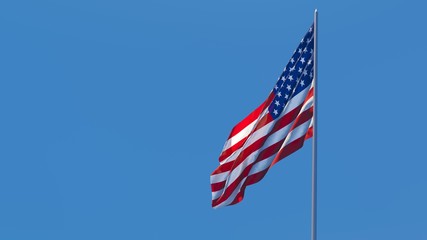 3d rendering of the national flag of the United States of America