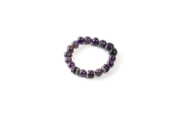 amethyst bracelet on a white background isolate