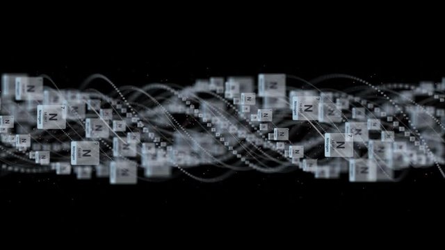 NITROGEN MOLECULE, Animation, Rendering, Background, Loop, 4k
