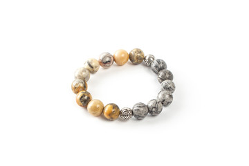jasper bracelet on a white background isolate