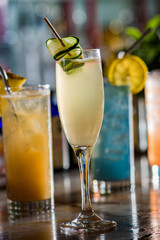 Gin Coctail with Cucumber Garnish