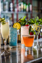 A Collection of Colorful Cocktails