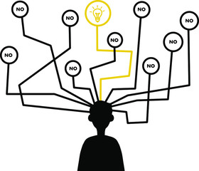 Business decision concept. Business choice, choosing the correct path