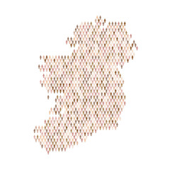 IrealndIreland population infographic. Map made from stick figure people