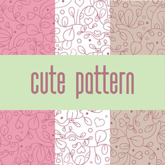 Romantic pattern. Spring background. Pink shades.