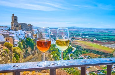 Fotobehang Enjoy the Sherry wine in Arcos, Spain © efesenko