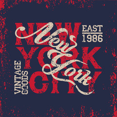 New York typography, t-shirt NY, vintage design graphic, printing man NYC